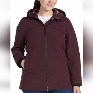 Pendleton Warm Rain Jacket Hooded Lined Water & Wind Resistant Maroon Women's